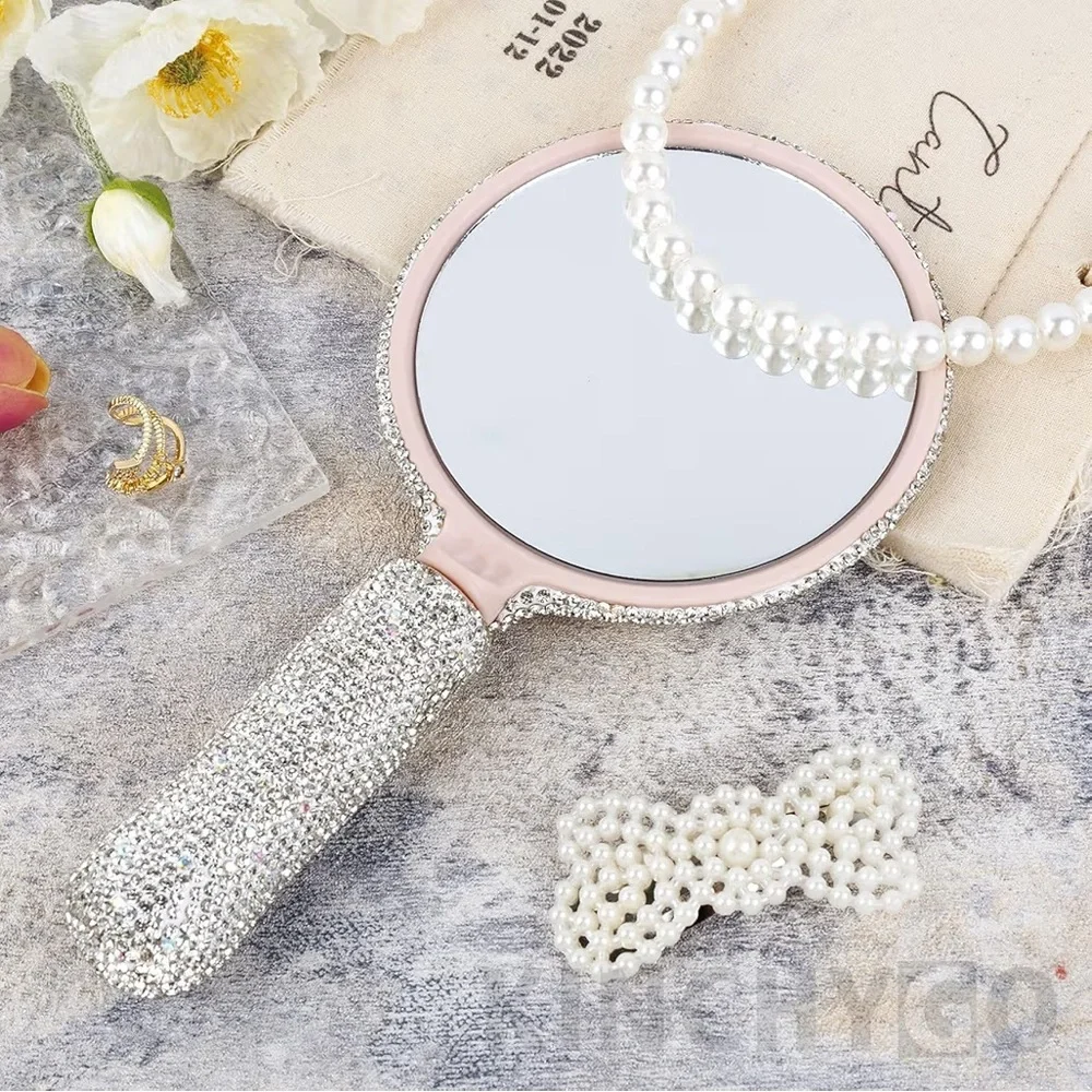 NWT Sparkling Swarovski Bling Crystal Rhinestone Hand Mirror